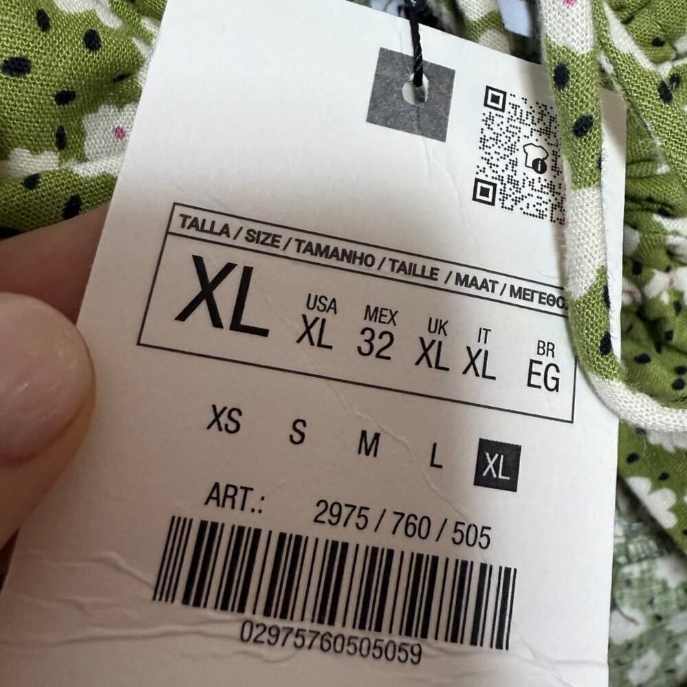 NWT Zara Linen Blend Floral Print Midi Dress Sz. XL - Picture 7 of 8